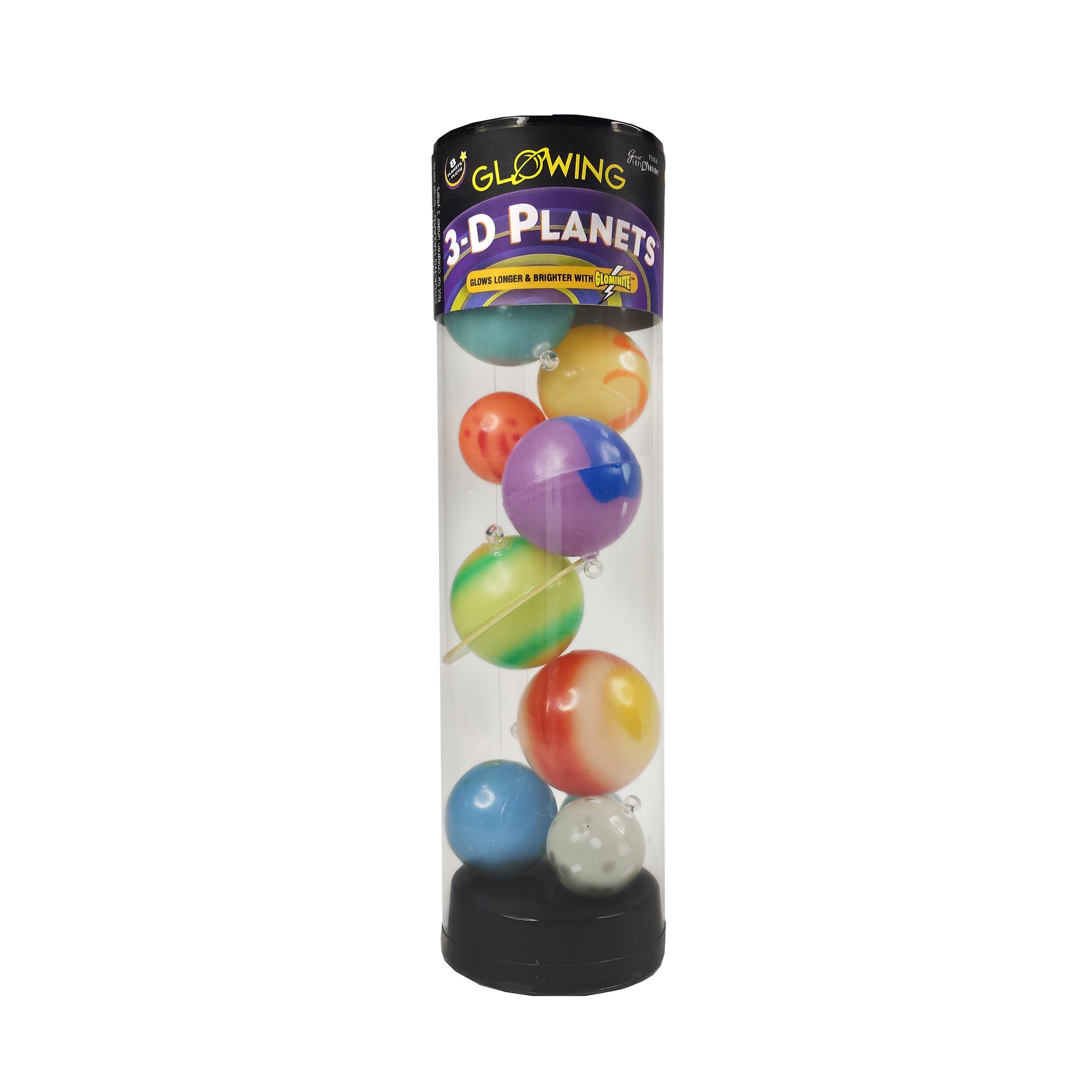 Glowing 3-D Planets in a Tube