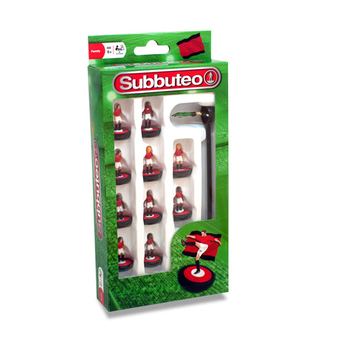 Subbuteo Red, White, and Black Kit Players 